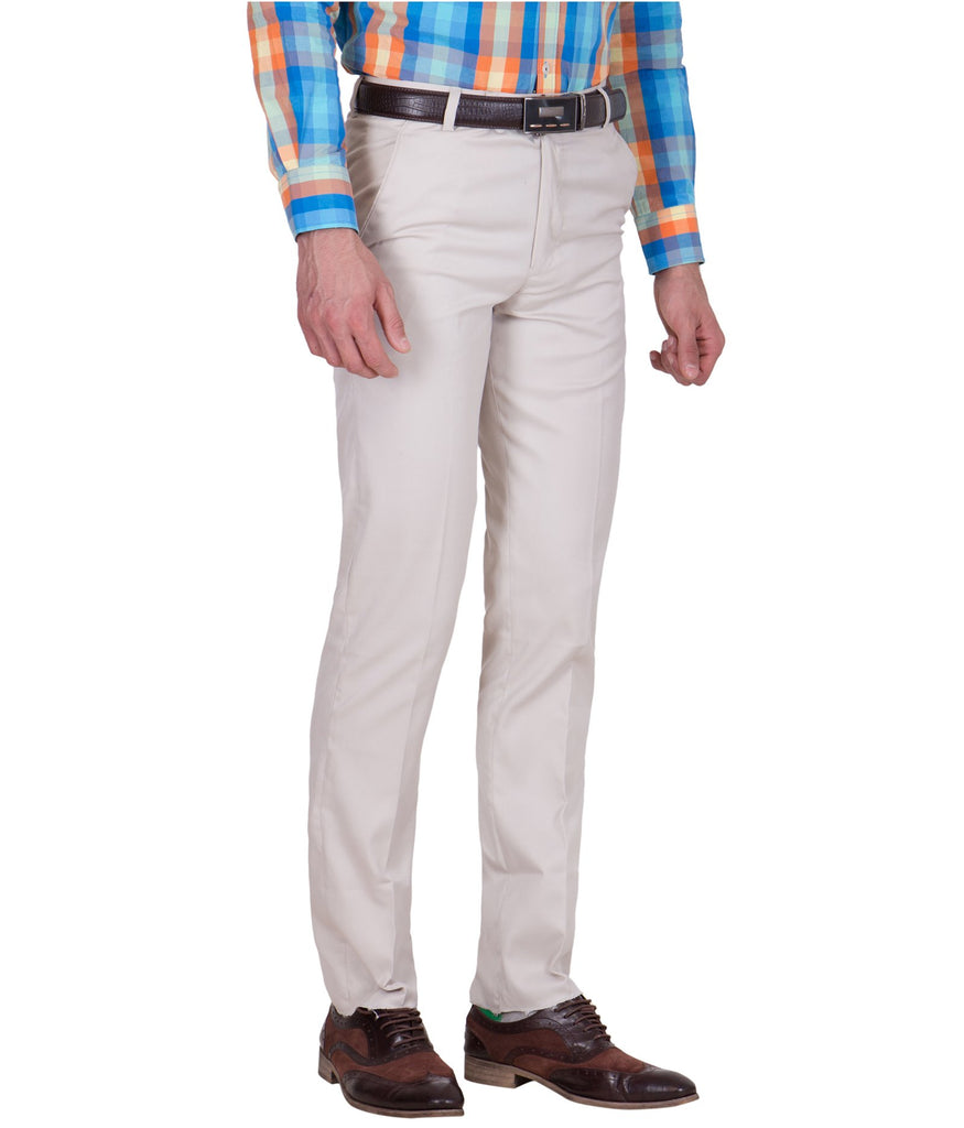 Buy Arrow Off White Regular Fit Flat Front Trousers for Men Online @ Tata  CLiQ